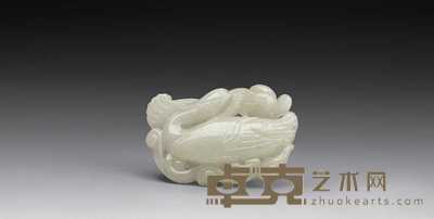 清 白玉双鸟珮 高4cm;长5.8cm
